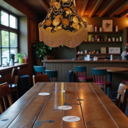 Pocket Watch Gold Fabric Lampshades