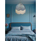 Paisley Jacquard Aqua Blue and Cream Dome Lampshade