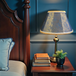 Paisley Jacquard Aqua Blue and Cream Fabric Tapered Empire Lampshade