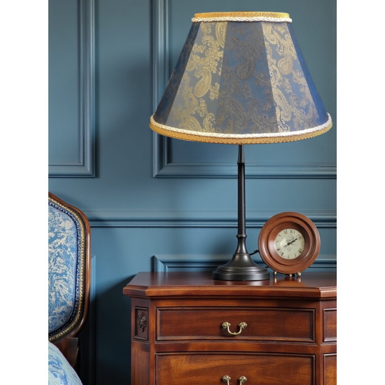 Paisley Jacquard Aqua Blue and Cream Fabric Tapered Empire Lampshade