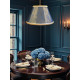 Paisley Jacquard Aqua Blue and Cream Fabric Tapered Empire Lampshade