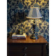 Paisley Jacquard Aqua Blue and Cream Fabric Tapered Empire Lampshade