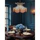 Paisley Jacquard Aqua Blue and Black Victorian Lampshade