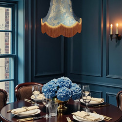 Paisley Jacquard Aqua Blue and Gold Lampshade