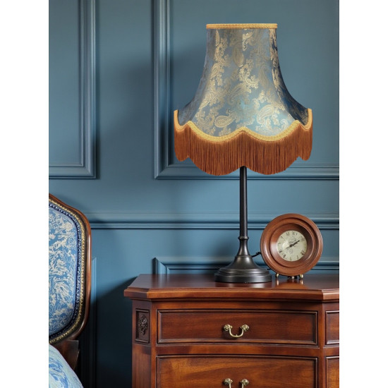 Paisley Jacquard Aqua Blue and Gold Lampshade