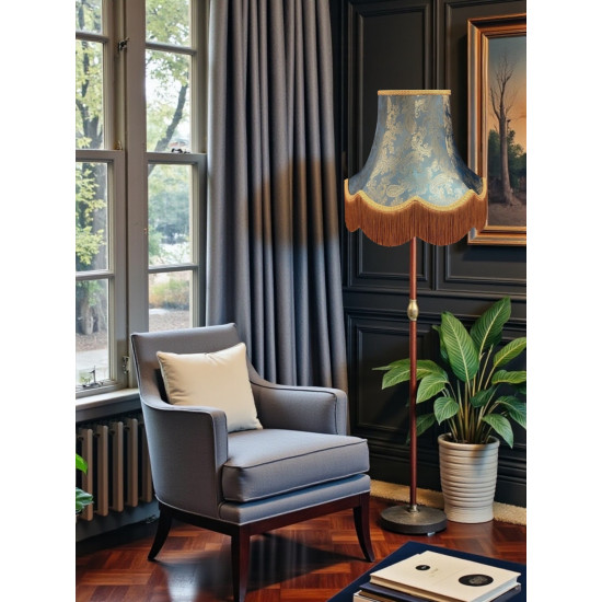 Paisley Jacquard Aqua Blue and Gold Lampshade