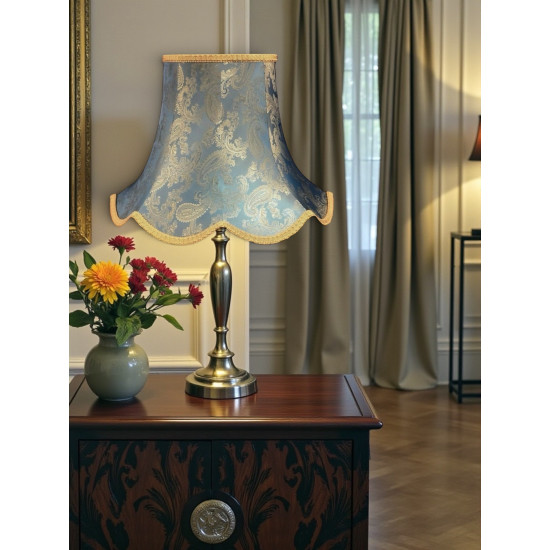 Paisley Jacquard Aqua Blue and Gold Modern Lampshade