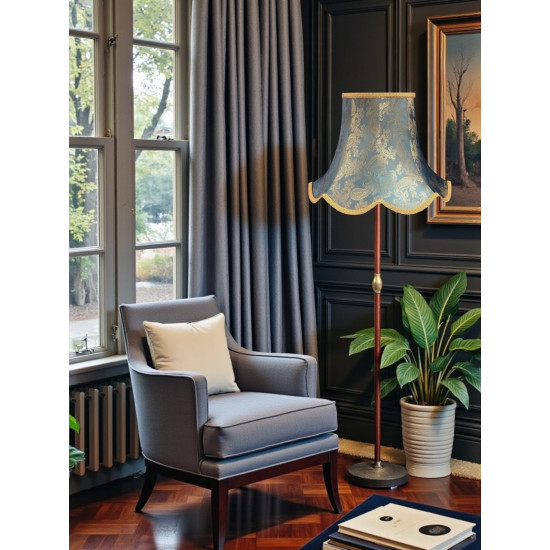 Paisley Jacquard Aqua Blue and Gold Modern Lampshade