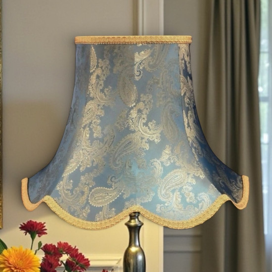 Paisley Jacquard Aqua Blue and Gold Modern Lampshade Paisley Jacquard Aqua Blue and Gold Modern Lampshade