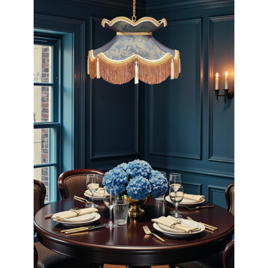 Paisley Jacquard Aqua Blue Victorian Lampshade