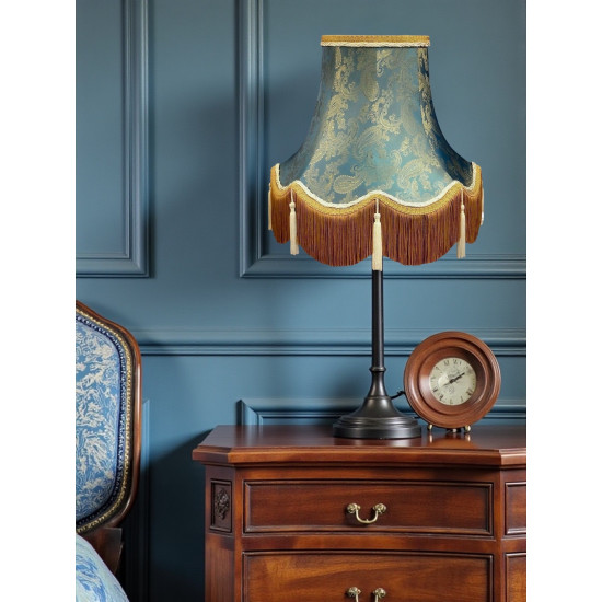 Paisley Jacquard Aqua Blue and Cream Lampshade