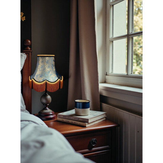 Paisley Jacquard Aqua Blue and Black Lampshade