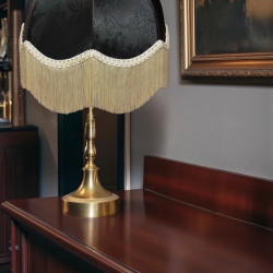 Paisley Jacquard Black and Cream Dome Lampshade
