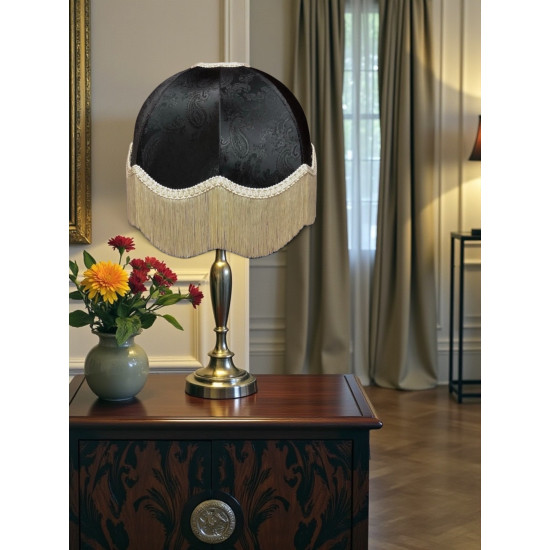 Paisley Jacquard Black and Cream Dome Lampshade