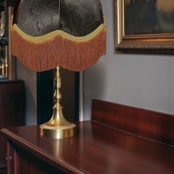 Paisley Jacquard Black and Gold Dome Lampshade
