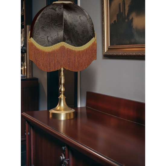 Paisley Jacquard Black and Gold Dome Lampshade