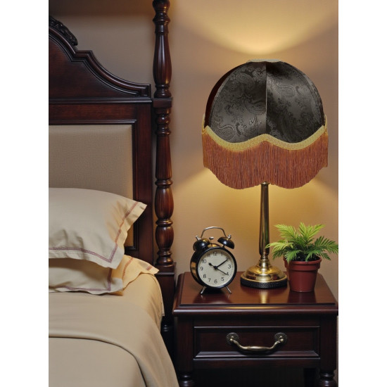 Paisley Jacquard Black and Gold Dome Lampshade