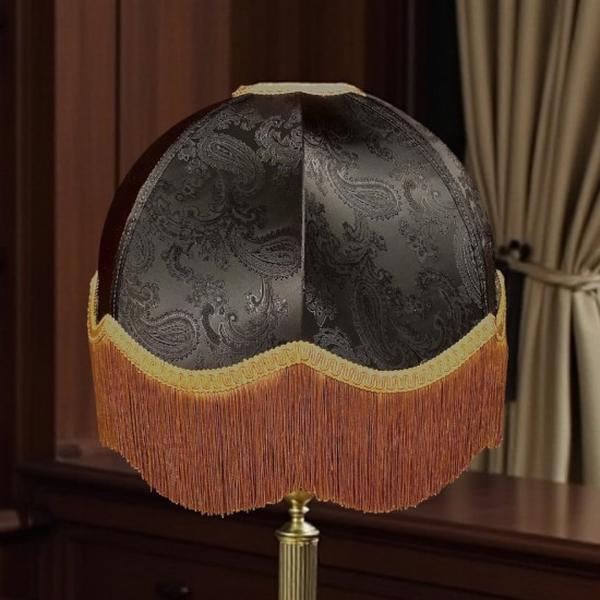Paisley Jacquard Black and Gold Dome Lampshade