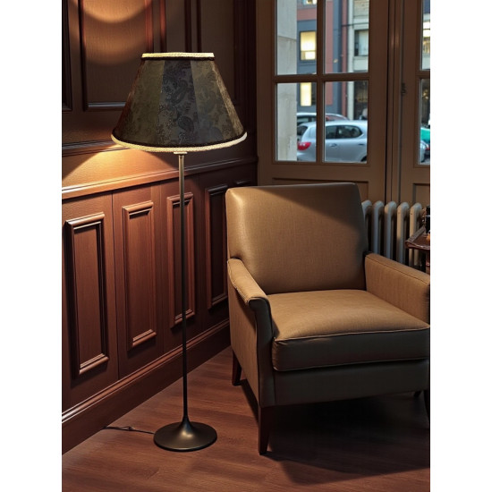 Paisley Jacquard Black and Gold Fabric Tapered Empire Lampshade