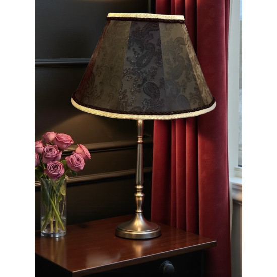 Paisley Jacquard Black and Gold Fabric Tapered Empire Lampshade