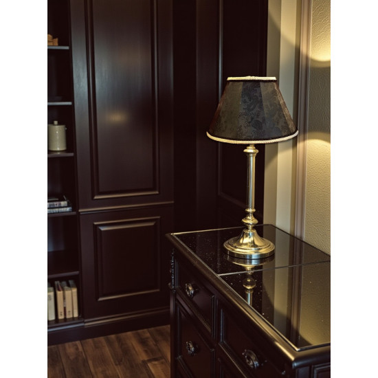 Paisley Jacquard Black and Gold Fabric Tapered Empire Lampshade