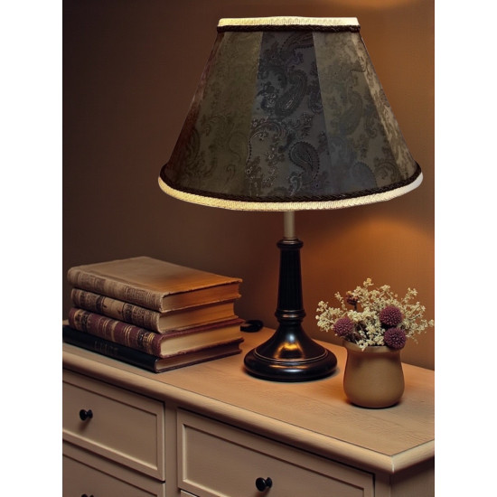 Paisley Jacquard Black and Gold Fabric Tapered Empire Lampshade