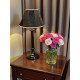 Paisley Jacquard Black and Gold Fabric Tapered Empire Lampshade