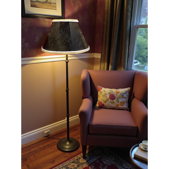 Paisley Jacquard Black and Cream Fabric Tapered Empire Lampshade