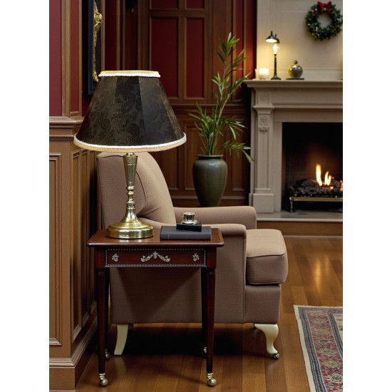 Paisley Jacquard Black and Cream Fabric Tapered Empire Lampshade