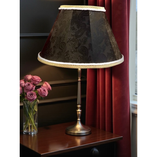 Paisley Jacquard Black and Cream Fabric Tapered Empire Lampshade