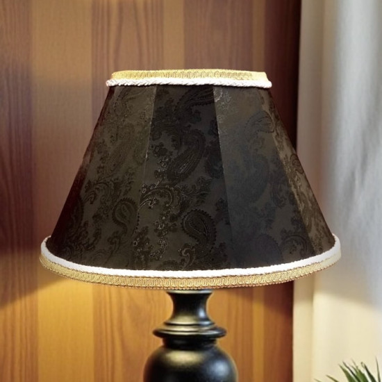 Paisley Jacquard Black and Cream Fabric Tapered Empire Lampshade
