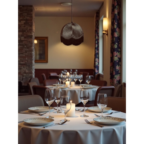 Paisley Jacquard Black Dome Fabric Lampshade