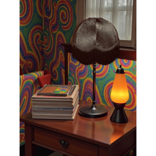 Paisley Jacquard Black Dome Fabric Lampshade
