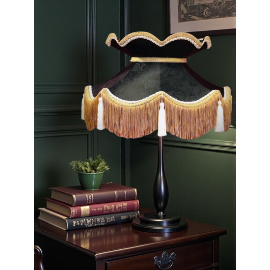 Paisley Jacquard Black Cream and Gold Victorian Lampshade
