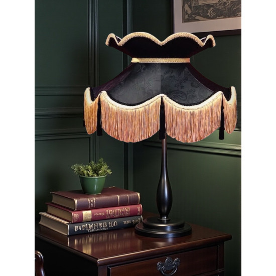 Paisley Jacquard Black and Gold Victorian Lampshade
