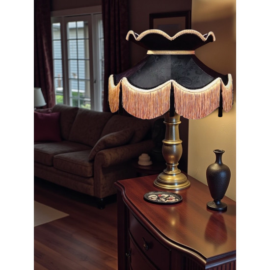 Paisley Jacquard Black and Gold Victorian Lampshade