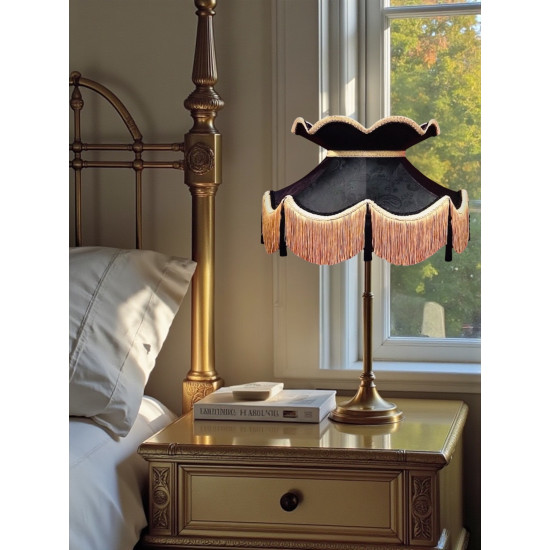 Paisley Jacquard Black and Gold Victorian Lampshade