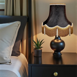 Paisley Jacquard Black and Gold Lampshade