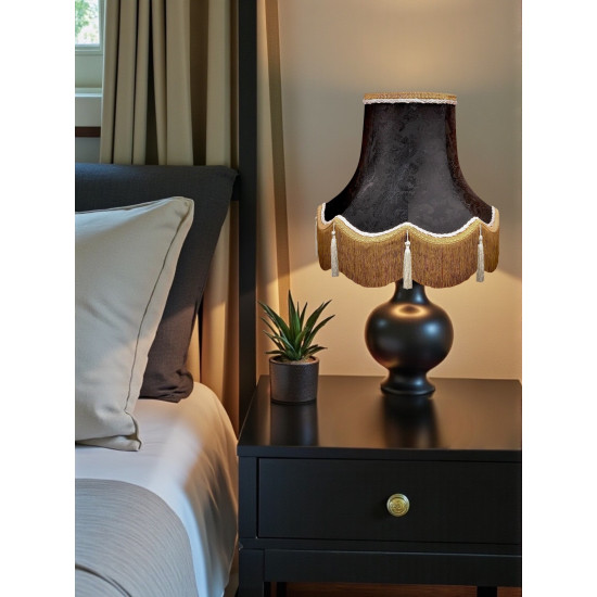Paisley Jacquard Black and Gold Lampshade
