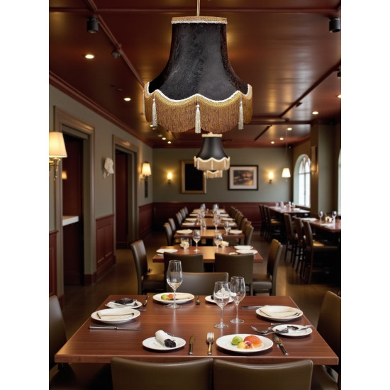 Paisley Jacquard Black and Gold Lampshade