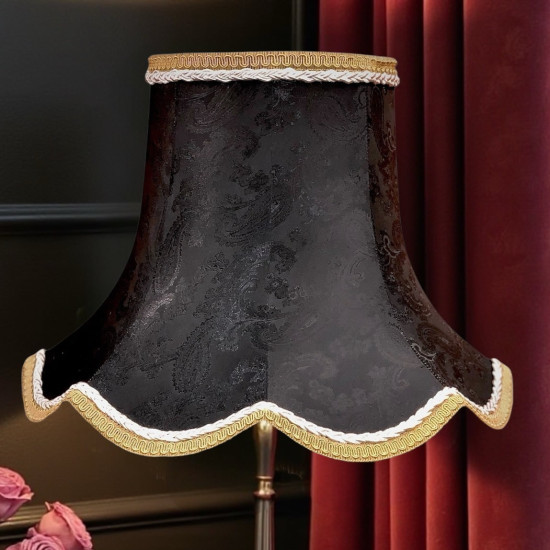 Paisley Jacquard Black and Gold Modern Lampshade Paisley Jacquard Black and Gold Modern Lampshade