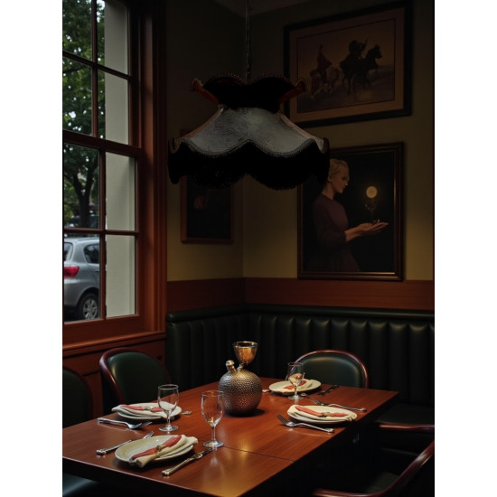 Paisley Jacquard Black Victorian Lampshade