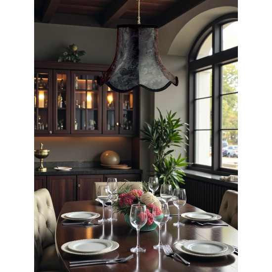 Paisley Jacquard Black Modern Lampshade