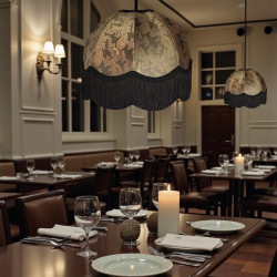 Paisley Jacquard Dark Bronze and Black Dome Lampshade