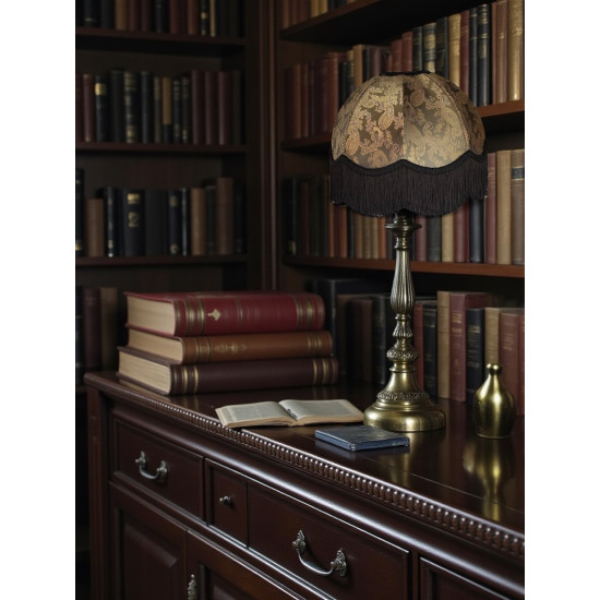 Paisley Jacquard Dark Bronze and Black Dome Lampshade