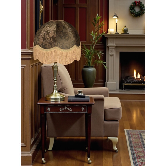 Paisley Jacquard Dark Bronze and Gold Dome Lampshade