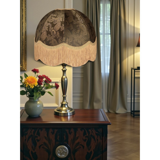 Paisley Jacquard Dark Bronze and Gold Dome Lampshade