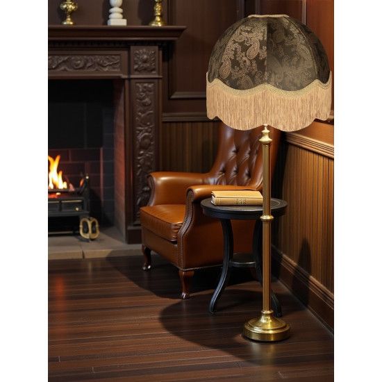 Paisley Jacquard Dark Bronze and Gold Dome Lampshade