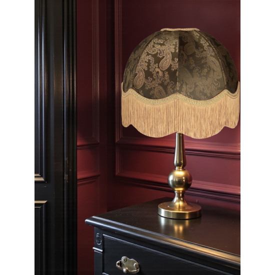 Paisley Jacquard Dark Bronze and Gold Dome Lampshade