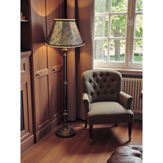 Paisley Jacquard Dark Bronze and Black Fabric Tapered Empire Lampshade